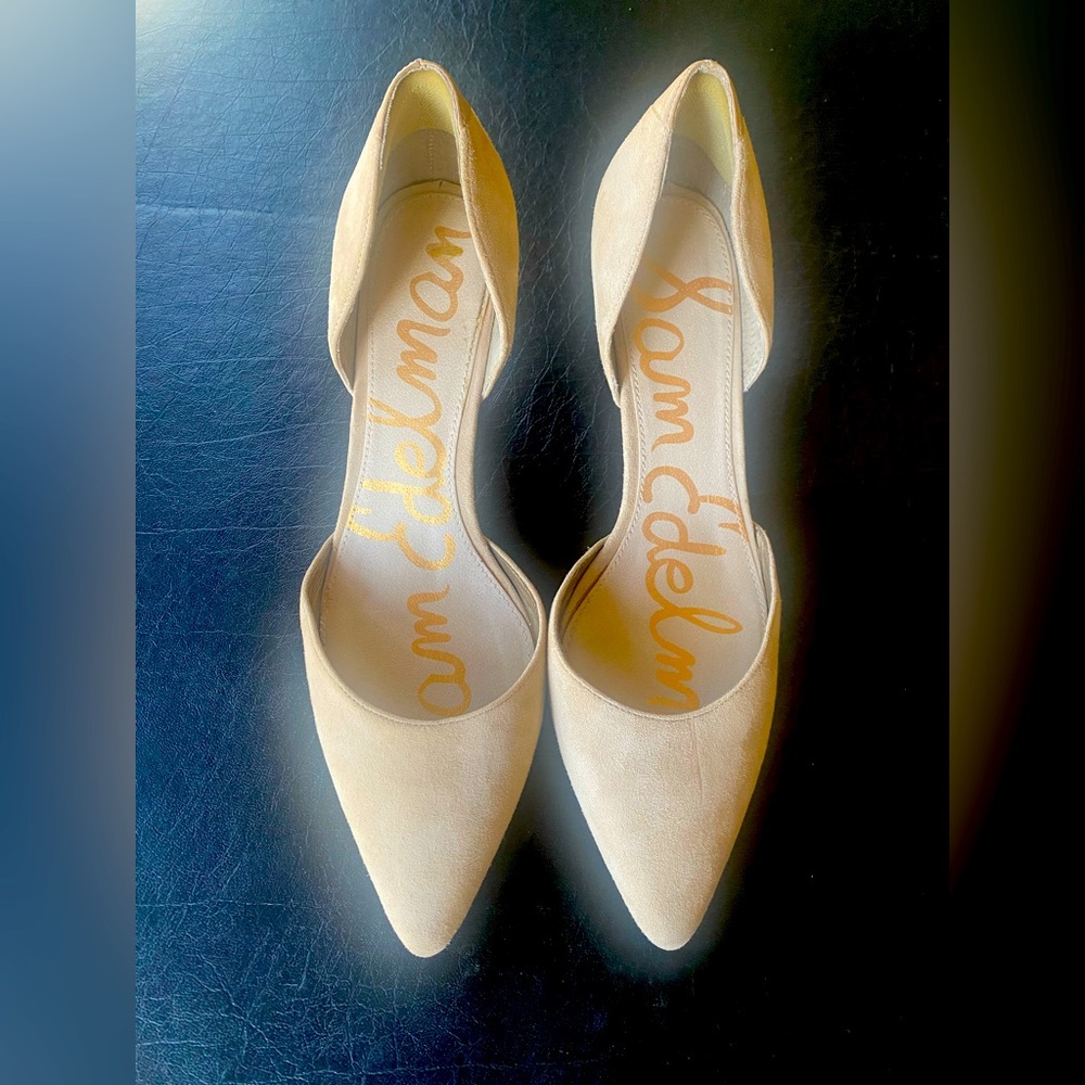 Sam Edelman Suede Beige Pumps Sz 8.5   3” Heel